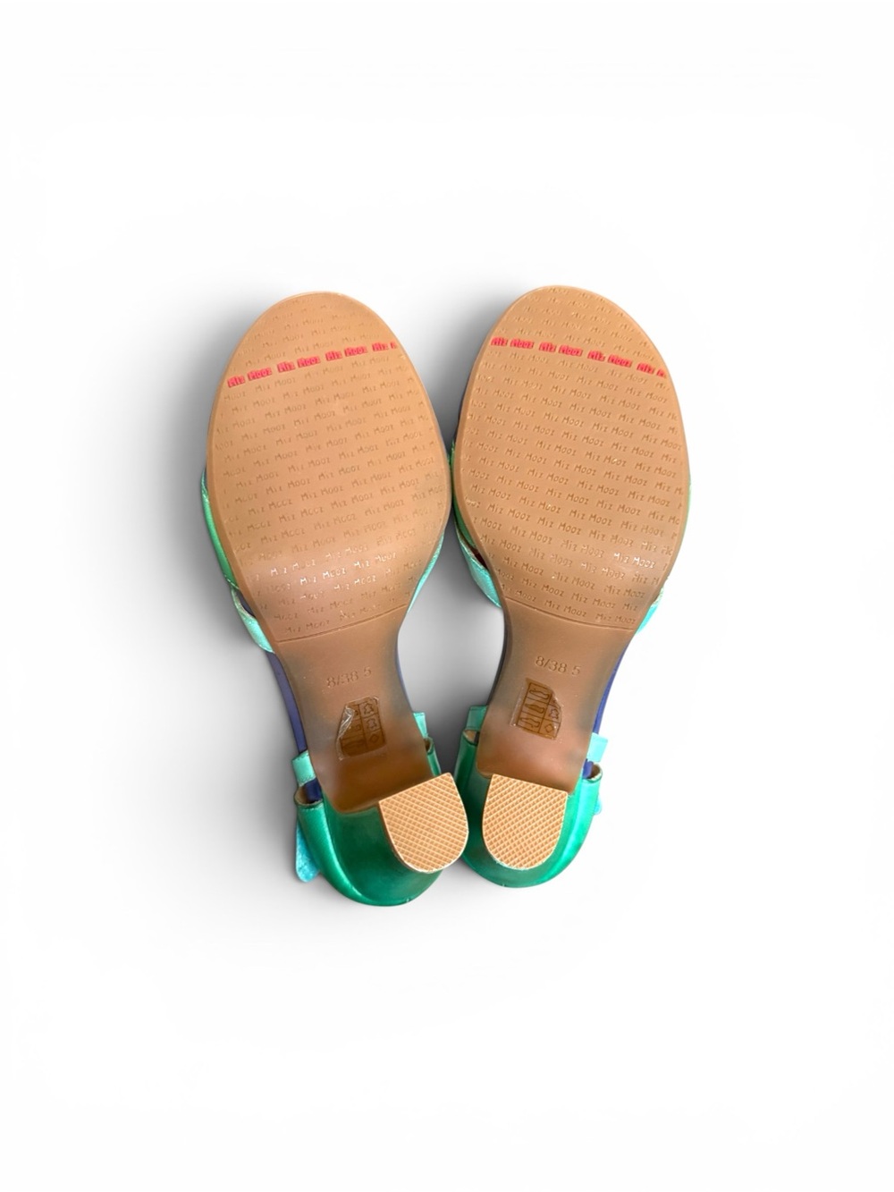 Miz Mooz Blue Heels with Open Design and Chunky Heel - Picture 5 of 5